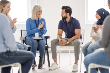 group therapy at one type of treatment center