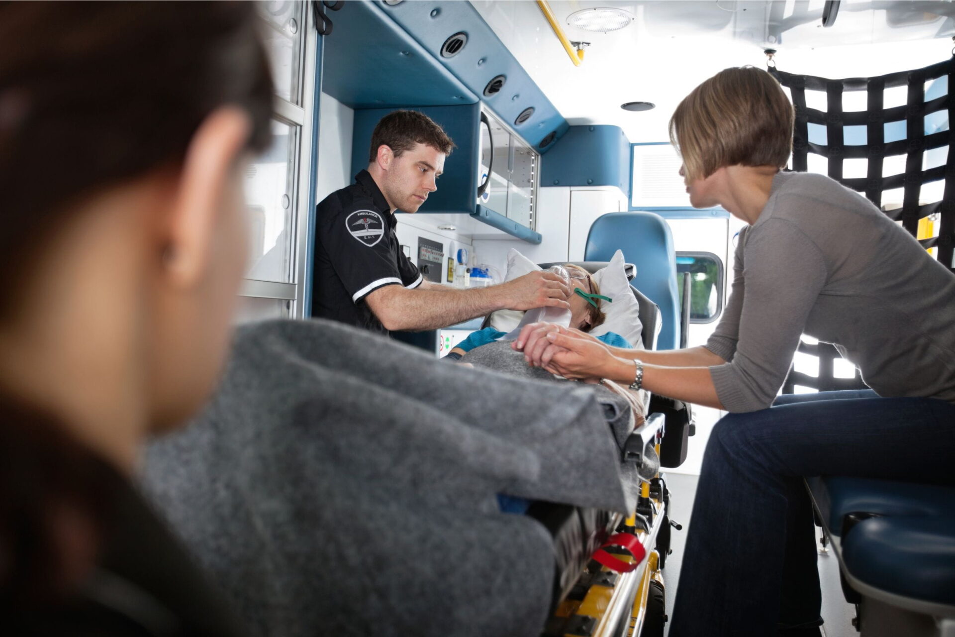 person in ambulance after overdose saved by good samaritan with Narcan